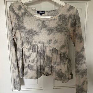 Long Sleeve Cropped Peplum top